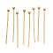 304 Stainless Steel Head Pins, Ion Plating(IP), Real 18K Gold Plated, 25mm, Head: 2mm