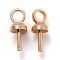Brass Cup Peg Bails Pendants, For Half Drilled Bead, Light Gold, 7x3mm, Hole: 1.5mm, Pin: 0.5mm, 100pcs/bag