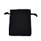 Rectangle Canvas Packing Pouches, Blank Drawstring Bags, Black, 9.5~10x7.5~8cm
