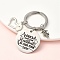 304 Stainless Steel & Alloy Keychain, with 304 Stainless Steel Rings, Heart, Stainless Steel Color, 6cm, Pendant: 15~30mm