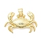 Crab Charms Brass Pendants, Long-Lasting Plated, Rack Plating, Lead Free & Cadmium Free, Real 18K Gold Plated, 17x25.5x4mm, Hole: 4x3.5mm