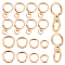 20Pcs 5 Styles Zinc Alloy Spring Gate Clasps, with Swivel Snap Hook, Golden, 39x27x4mm, Hole: 10x5mm