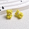Opaque Acrylic Beads, Bear, Yellow, 16.6x11.8x10.7mm, Hole: 2.8mm