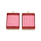 Rack Plating Alloy Enamel Pendants, Cadmium Free & Nickel Free & Lead Free, Light Gold, Rectangle with Love Puzzle Charm, FireBrick, 33x23x2mm, Hole: 1.8mm