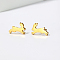 Cute 201 Stainless Steel Rabbit Stud Earrings, Real 18K Gold Plated, 8x12mm