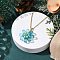 Glass & Handmade Polymer Clay & Glass Seed Beaded Flower Pendant 304 Stainless Steel Cable Chain Necklaces, Golden, Sky Blue, 17.72 inch(45cm)