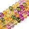Crackle Transparent Glass Beads Strands, Rondelle, Gold, 9.5~10x6.5~7.5mm, Hole: 1.4~1.6mm, about 53~54pcs/strand, 14.57~14.96''(37~38cm)