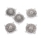 Tibetan Style Alloy Chandelier Components Links, Flat Round, Antique Silver, 32x32x5mm, Hole: 2mm