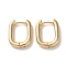 Rectangle Brass Hoop Earrings for Women, Real 18K Gold Plated, 18x14x3mm