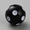 Acrylic Beads, Round, Black, 19.5mm, Hole: 2.5mm