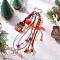Christmas Polyester & Spandex Cord Ropes Pendant Decorations, with Acrylic Beads and Aluminum Heart Clasps, Platinum, 260mm