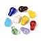Glass Beads, Gourd, Golden Metal Enlaced, Mixed Color, 16.5~17x12.5x11mm, Hole: 1mm