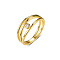 Elegant S925 Sterling Silver Geometric Multi-layer Women's Ring for Parties and Daily Wear, Real 18K Gold Plated, US Size 6(16.5mm)