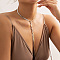 Brass Y Tassel Necklaces, Long Jewelry for Women, Platinum & Golden, 13.78 inch(35cm)