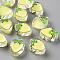 Transparent Enamel Acrylic Beads, Strawberry, Champagne Yellow, 25.5x19x9mm, Hole: 3.5mm