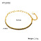 Simple and Stylish S925 Silver Cubic Zirconia Link Bracelets, Cable Chain Bracelets for Women, Golden, Inner Diameter: 6-1/4 inch(16cm)