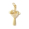 Rack Plating Brass & Clear Cubic Zirconia Pendants, Cadmium Free & Lead Free, Long-Lasting Plated, Cross Heart, with Jump Ring, Real 18K Gold Plated, 26x14x3.5mm, Hole: 5mm