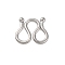 304 Stainless Steel S-Hook Clasps, M Clasps, Stainless Steel Color, 7.5x8.5x1.5mm