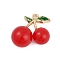 Alloy Pendants, Cherry Pendants, with Resin, Golden, 16x17.5x9.5mm, Hole: 1.5mm