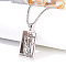 Retro Hip-hop 304 Stainless Steel Tarot Pendant Necklaces for Men, Stainless Steel Color, 24.02 inch(61cm)