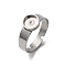 Adjustable 304 Stainless Steel Finger Rings Components, 201 Stainless Steel Plain Pad Ring Base Findings, Flat Round, Stainless Steel Color, Tray: 6mm, Inner Diameter: 18mm