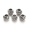 Tibetan Style Alloy European Beads Settings for Enamel, Large Hole Beads, Cadmium Free & Lead Free, Rondelle with Maple Leaf
, Antique Silver, 11x8.5mm, Hole: 5mm, about 330pcs/1000g