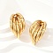 201 Stainless Steel Stud Earrings, with 304 Stainless Steel Pins, PVD Vacuum Plating, Banana, Golden, 25x15.5mm