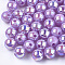 Plastic Beads, AB Color Plated, Round, Medium Purple, 6mm, Hole: 1.6mm, 4500pcs/500g
