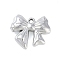 CCB Plastic Pendants, Bowknot, Platinum, 35x39x10.5mm, Hole: 3.5mm