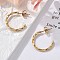 304 Stainless Steel C-Shaped Stud Earrings, Ion Plating(IP), Real 18K Gold Plated, 20x2mm