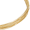 Brass Wire, Textured Round, Real 14K Gold Plated, 0.6mm