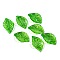 Plastic Pendants, Leaf, Green, 18x10mm, Hole: 2mm