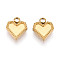 304 Stainless Steel Pendant Cabochon Settings, Ion Plating(IP), Heart, Real 18K Gold Plated, Tray: 4.5x7mm, 10.2x9x2.2mm, Hole: 1.8mm