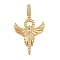 Brass Micro Pave Cubic Zirconia Pendants, Phenix Charms, Nickel Free, Real 18K Gold Plated, 51.5mm, Pendant: 39.5x31x3.5mm, Hole: 7.5x4mm