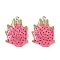 Fruit Theme Spray Painted Opaque Resin Pendants, Imitation Food, with Platinum Tone Iron Loops, Pitaya, 33x24x5.5mm, Hole: 2mm