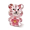 Transparent Resin Little Bear Ornament, for Desktop Decoration, Deep Pink, 19.5x16.5x25mm