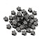 Handmade Polymer Clay Beads, Star with Tartan, Black, 9x9x4.5mm, Hole: 1.6mm