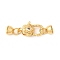 Flower Brass Micro Pave Clear Cubic Zirconia Lobster Claw Clasps, Real 18K Gold Plated, 34mm, Hole: 3.5x3mm and 1.8mm