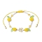 Glass Seed Bead and Resin Braided Bead Bracelets for Women, Rose & Butterfly, with Nylon Thread, Yellow, Inner Diameter: 1-7/8~3-3/8 inch(4.7~8.5cm) 