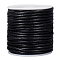 20M Round Cowhide Leather Cord, Jewelry Cord, Jewelry Making Material, Black, 3mm, about 21.87 Yards(20m)/Roll