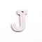 Tarnish Resistant 304 Stainless Steel Letter Charms, Letter.J, 11x7x0.5mm, Hole: 1mm
