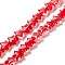 Transparent Glass Beads Strand, Star, Red, 10x10x4mm, Hole: 0.8mm, about 40pcs/strand, 13.39~14.17 inch(34~36cm)