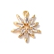 Brass Micro Pave Clear Cubic Zirconia Pendants, Nickle Free, Flower with Sun, Real 18K Gold Plated, 16x14x3mm, Hole: 1mm