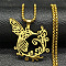 304 Stainless Steel Pendant Necklaces, Phoenix, Golden, 23.31 inch(59.2cm)