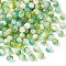 141Pcs 3 Bags Cat Eye Beads, Drawbench Style, Round, Gold Foil, Lime Green, 5.5mm, Hole: 1mm, 47pcs/bag