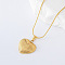 3Pcs European Style Stainless Steel Heart Pendant Necklaces for Women and Girls, Golden, 15.75 inch(40cm)