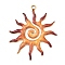 304 Stainless Steel Pendants, Sun, Sandy Brown, 40x34x2mm, Hole: 2mm