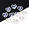 Transparent Glass Beads, Heart, Faceted, with Glitter Powder, Clear, 13x14.5x8mm, Hole: 1.4mm & 1.5mm, about 606pcs/1000g