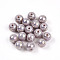 Electroplate Pearlized Glass Pearl Beads, Iridescent, Round, Thistle, 8x7.5mm, Hole: 1.4~1.5mm, about 692pcs/Pound