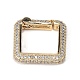 Brass Micro Pave Clear Cubic Zirconia Spring Gate Rings ZIRC-F120-005G-1
